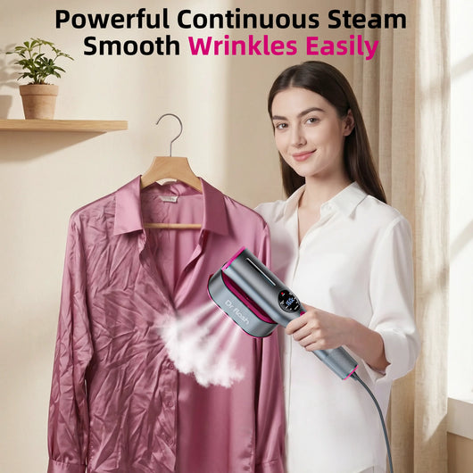 1200W Handheld Garment Steamer, Portable Clothes Steamer with LED Display, 7 Settings, 90 Degree Swivel Handle for Home and Travel
