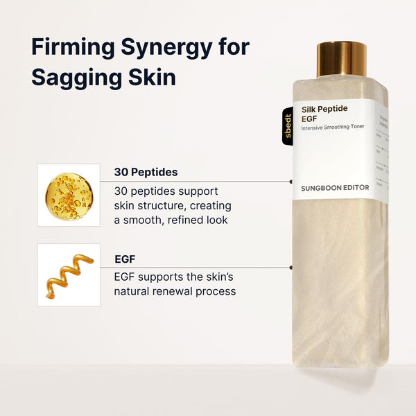 SUNGBOON EDITOR Silk Peptide EGF Toner, Firm-Looking Glow,10.14 fl.oz
