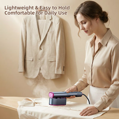 1200W Handheld Garment Steamer, Portable Clothes Steamer with LED Display, 7 Settings, 90 Degree Swivel Handle for Home and Travel