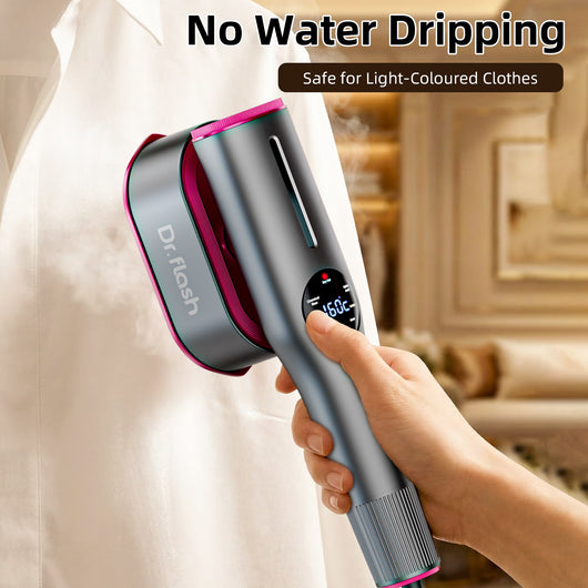 1200W Handheld Garment Steamer, Portable Clothes Steamer with LED Display, 7 Settings, 90 Degree Swivel Handle for Home and Travel